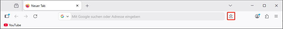 Schaltfläche Lesezeichenmenü.