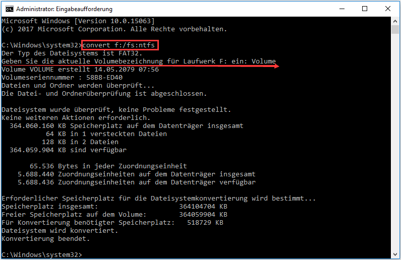 Externe Festplatte über CMD in NTFS konvertieren.