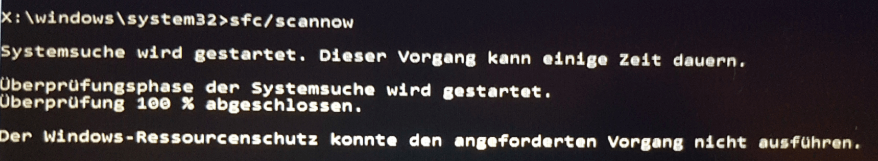 Der Windows-Ressourcenschutz konnte den angeforderten Vorgang nicht ausführen.