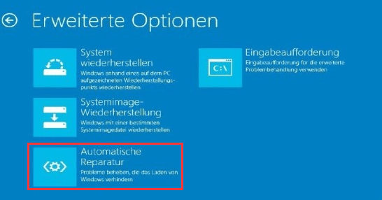 Automatische Reparatur.