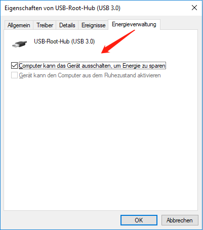 Lassen Sie den Computer dieses Gerät ausschalten, um Energie zu sparen.