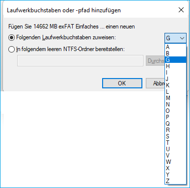 Fügen Sie einen Laufwerksbuchstaben in Windows 11 hinzu.