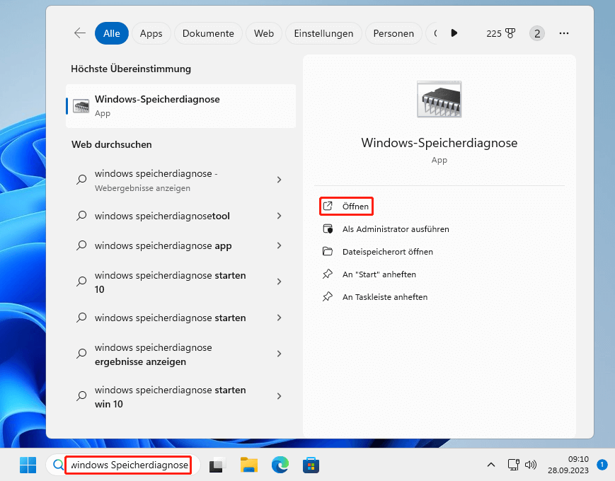 Windows-Speicherdiagnose