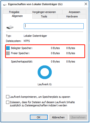 Belegter und freier Speicher