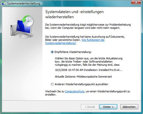 Ausführen einer Systemwiederherstellung für Ihren Windows 10-PC / Laptop.