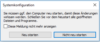Auf die Schaltfläche Neu starten klicken.