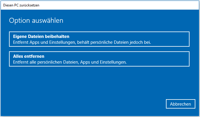 Bitte wählen Sie eine nach Ihrer eigenen Situation aus.