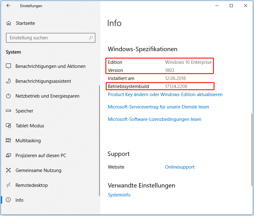 Windows-Spezifikationen finden