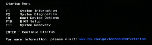 HP Laptop-Startmenü