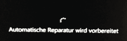 Automatische Reparatur wird vorbereitet