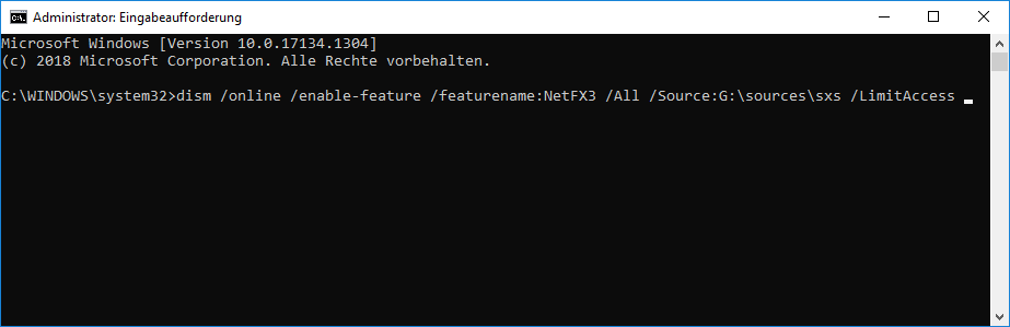 dism erstellt .NET Framework-Installationsmedien