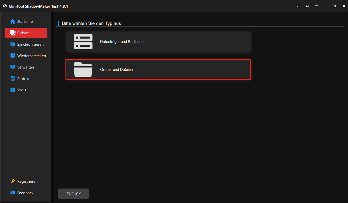 Klicken Sie auf Media Builder, um fortzufahren