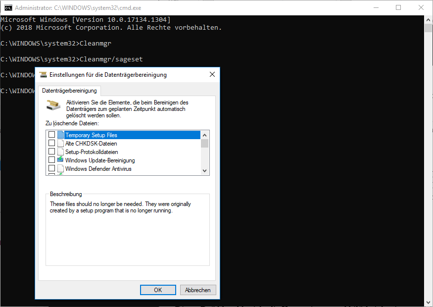 CleanMgr /Sageset