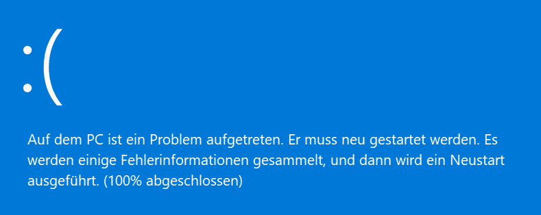 Auf dem PC ist ein Problem aufgetreten.