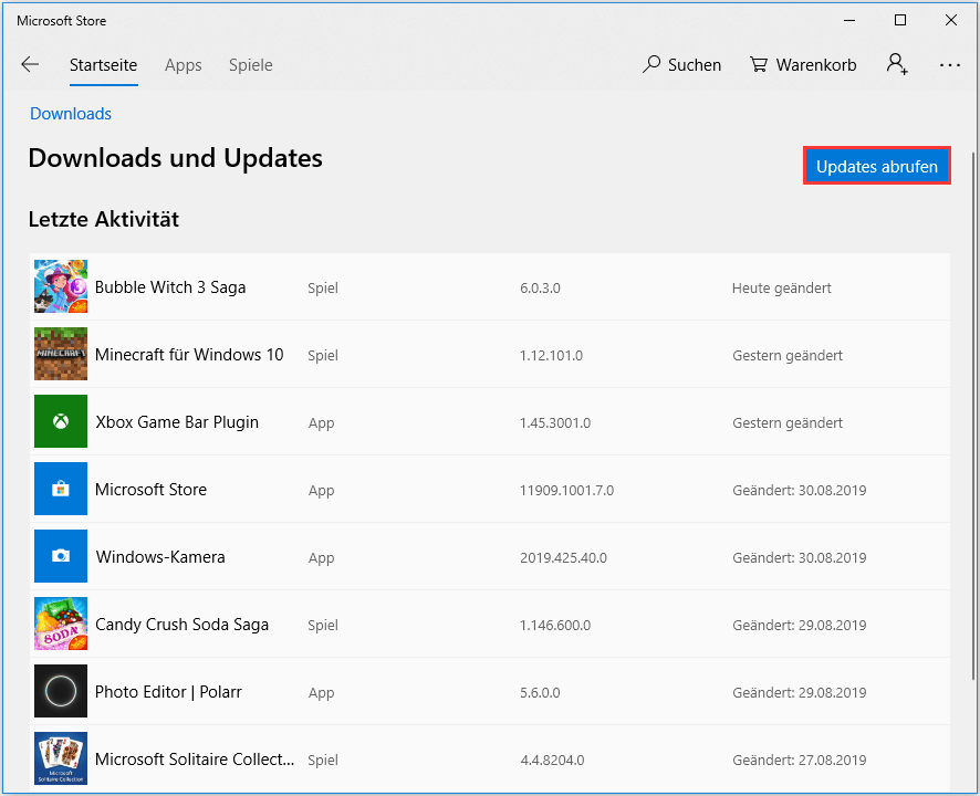 Downloads und Updates.