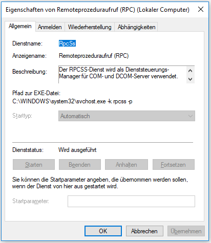 Starttyp auf Automatisch setzen.