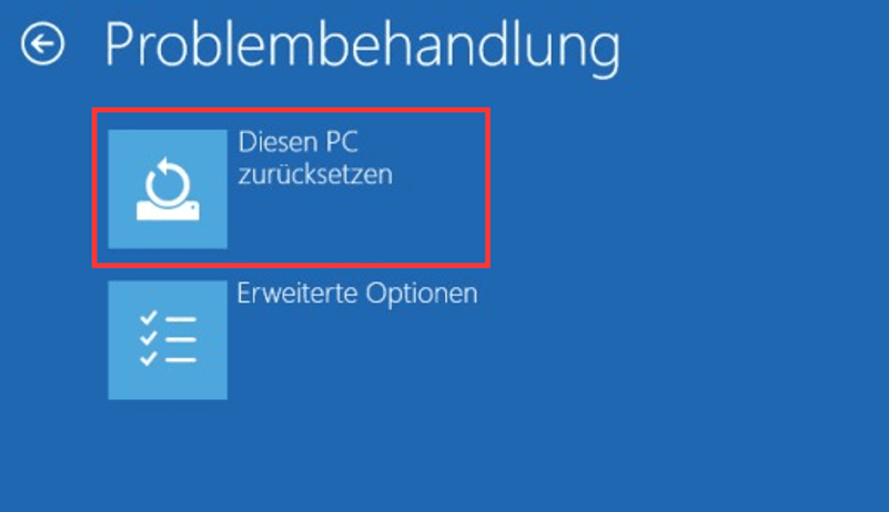 Diesen PC zurücksetzen