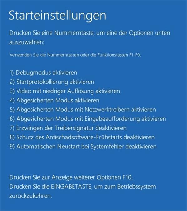 Starteinstellungen