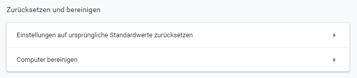 Einstellungen auf ursprüngliche Standardwerte zurücksetzen