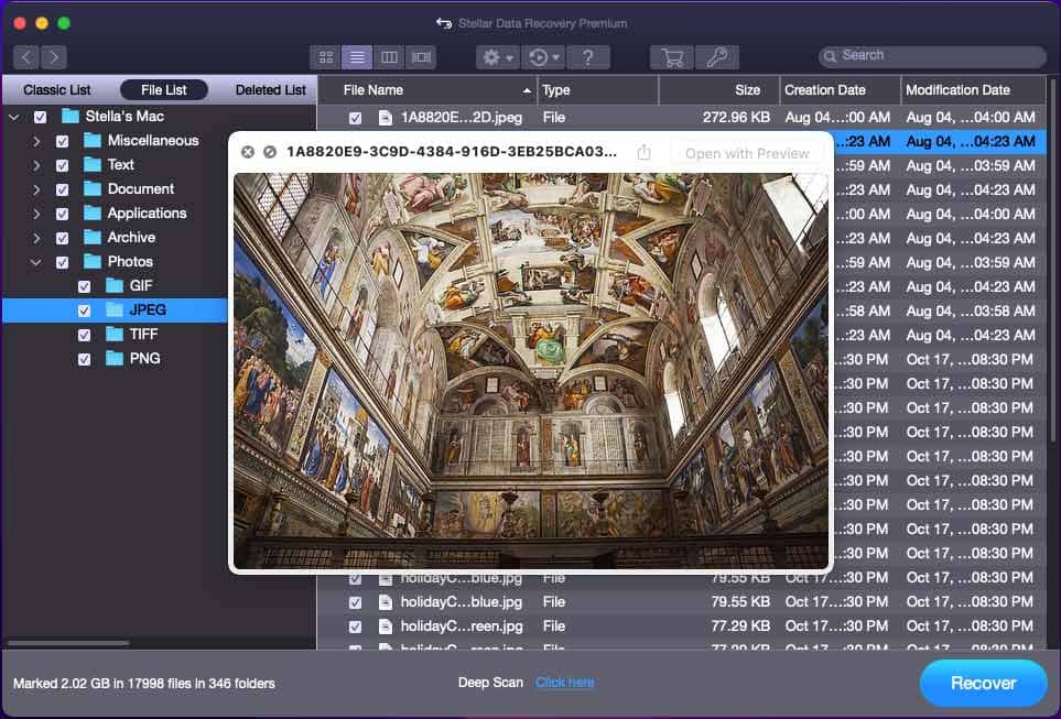 preview a photo in the scan result interface