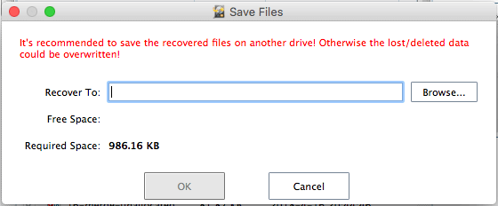 Die wiederhergestellten Dateien speichern
