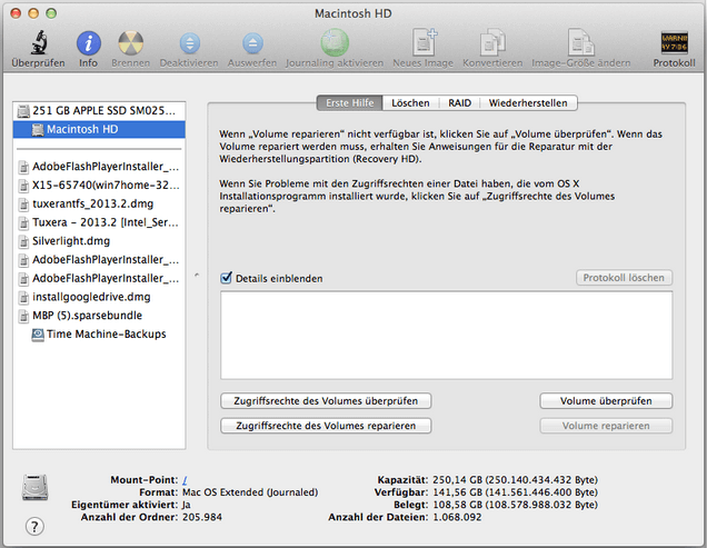 Festplattendienstprogramm von Mac