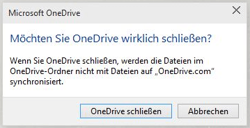 OneDrive schließen