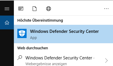  Windows Defender Security Center