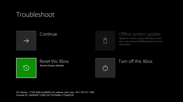 Reset this Xbox