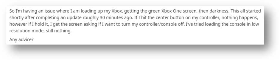 Xbox One Bildschirm, zuerst grün und dann schwarz