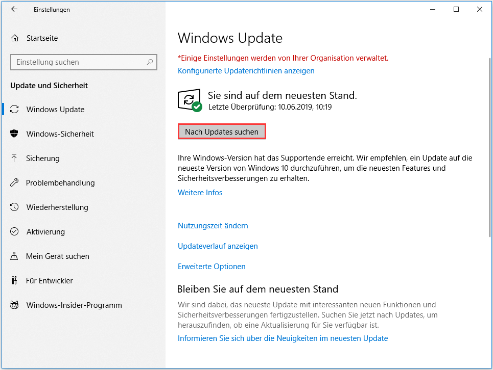 Windows Update aufrufen