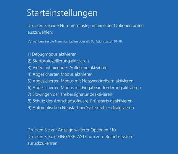 Eingabeaufforderung Windows 10-abgesicherter Modus