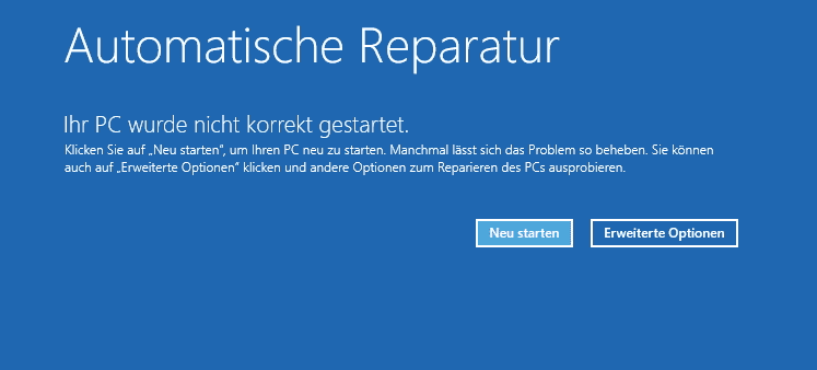 Automatische Reparatur Windows 10