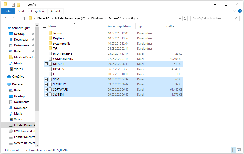 Windows-Registry mit Hilfe von Backup reparieren