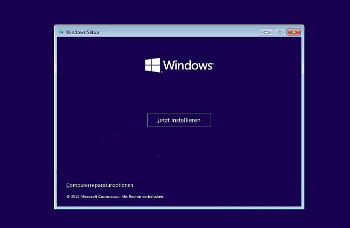 Installieren Sie Windows 10 neu