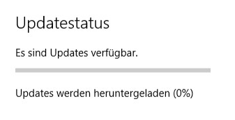Windows 10 update ist bei 0 steckengeblieben
