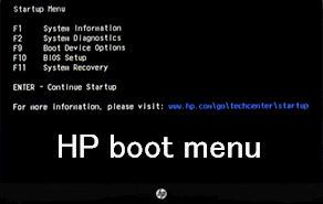 HP Boot-Menü