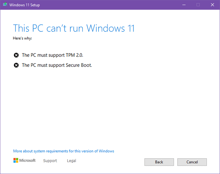 Windows 11 kann auf diesem PC nicht ausgeführt werden