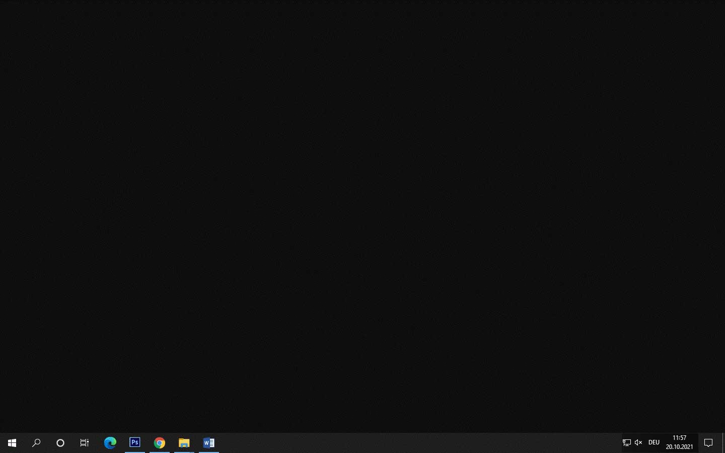 Schwarzer Desktop-Bildschirm