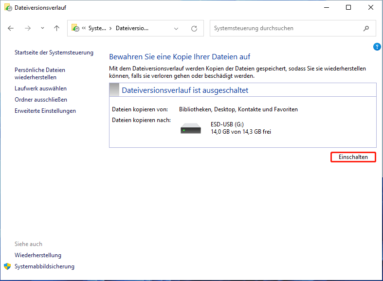 Windows 11 Dateiversionsverlauf