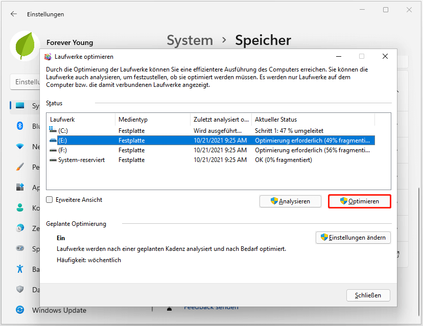 Windows 11 Festplatte optimieren
