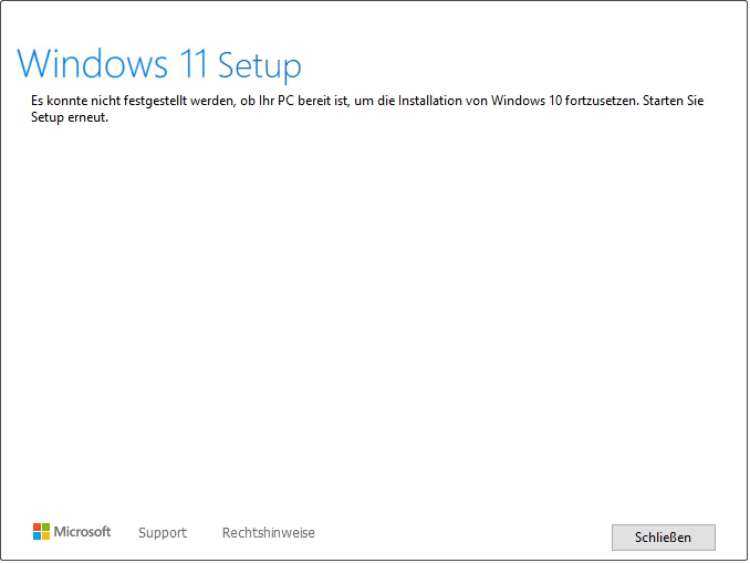 Es könnte nicht festgestellt werden, ob Ihr PC Windows 11 ausführen kann