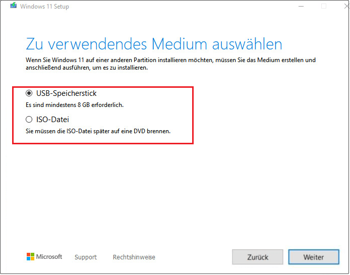 Medienerstellungstool für Windows 11