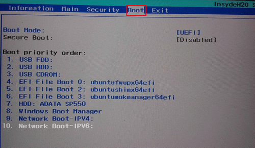 Acer Boot-Prioritätsreihenfolge