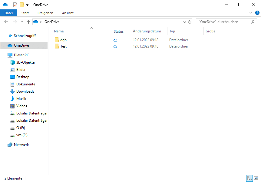 OneDrive-Ordner in Windows 10