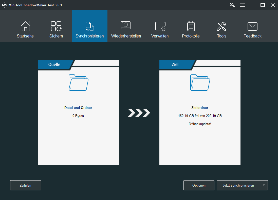 Dateien mit MiniTool ShadowMaker synchronisieren