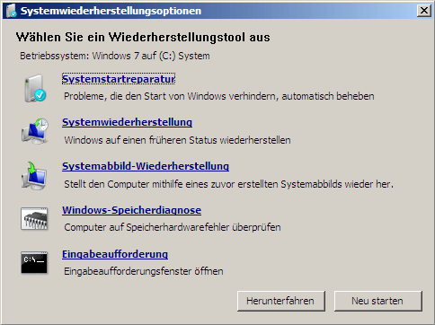 Windows 7-Startreparatur