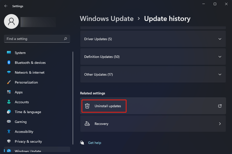 Update unter Windows 11 deinstallieren