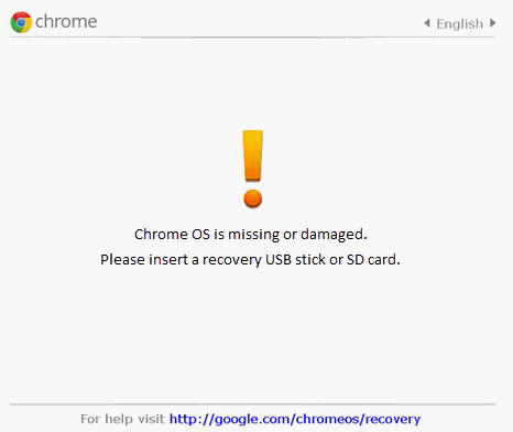 Chrome OS fehlt oder ist beschädigt