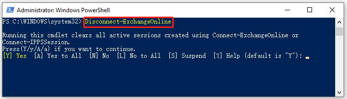 Disconnect-ExchangeOnline
